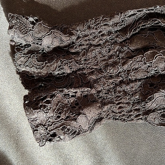 Vintage Style Black Blouse Lace Sleeves M - Picture 5 of 7